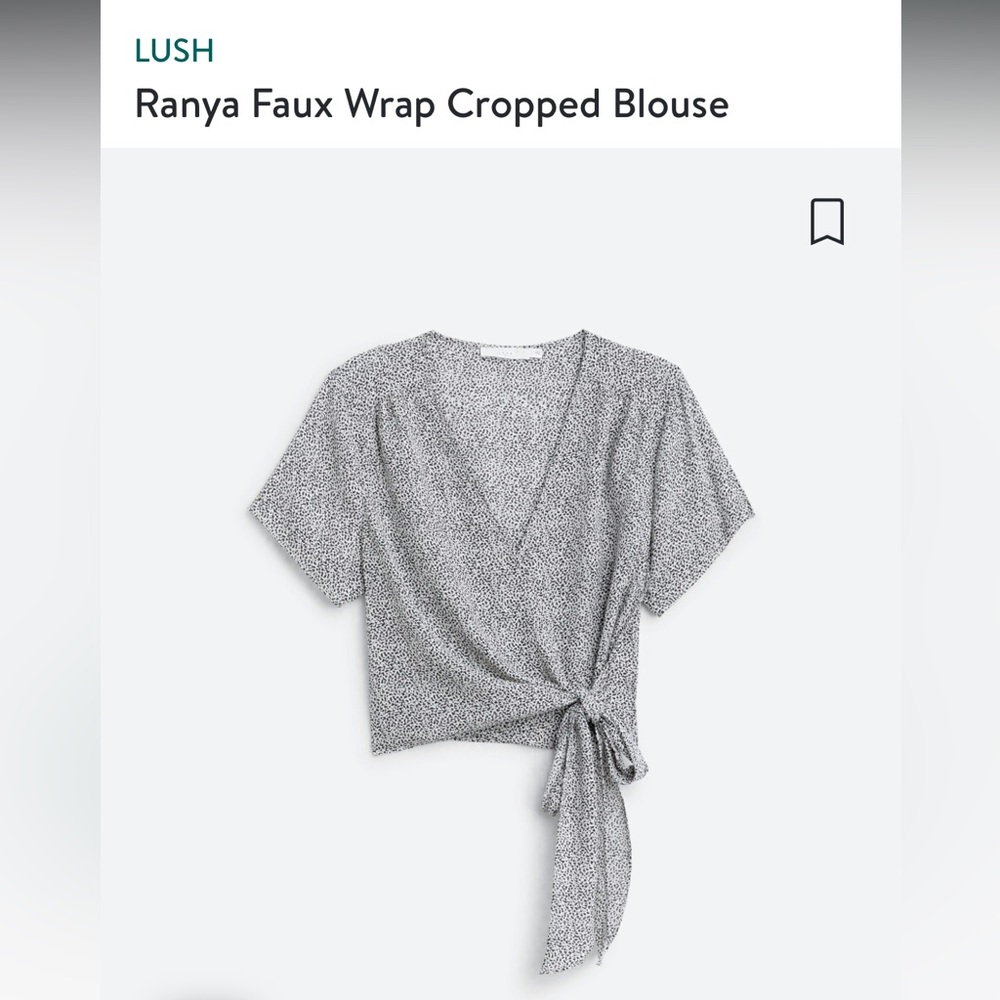 LUSH Ranya Faux Wrap Cropped Blouse | Size Medium